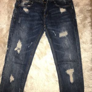 ZARA ripped jeans medium wash trafaluc
